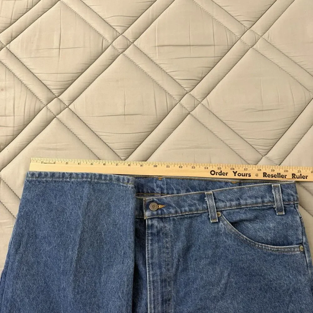 Vintage Levi's 540 Jeans Mens 42x36 Brown Tab Straight Leg Blue Denim USA 80s